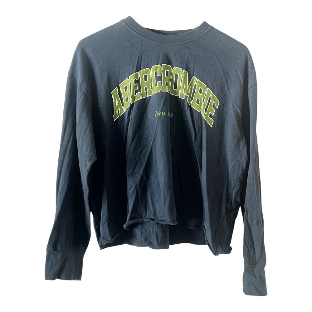 ABERCROMBIE & FITCH Crop Long Sleeve Abercrombie New York T-Shirt Ladies Size L